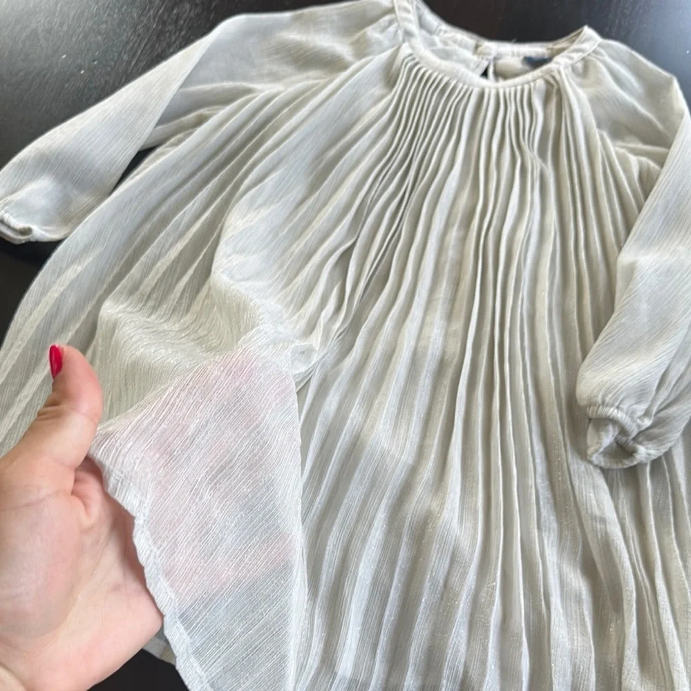 GAP Silver Sparkle Pleated Dress